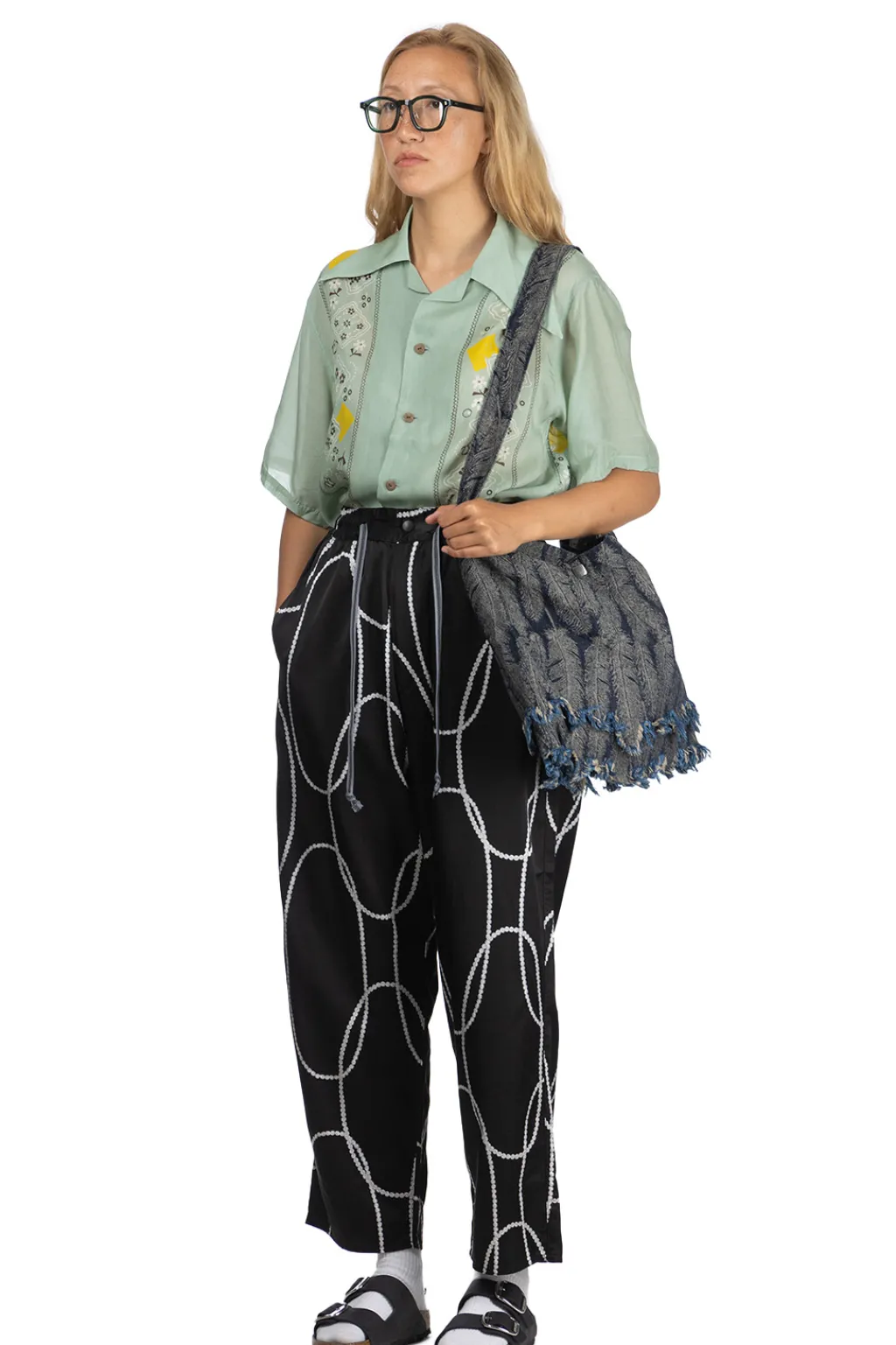 Fashion Kapital Cotton Rayon PEARL-KATABIRA EASY Pants - Black