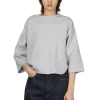 Fashion YLEVE Cotton Rib Pullover - Sax