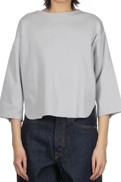 Fashion YLEVE Cotton Rib Pullover - Sax