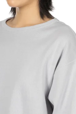 Fashion YLEVE Cotton Rib Pullover - Sax