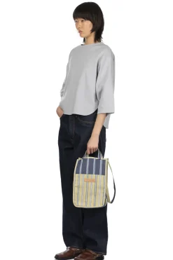 Fashion YLEVE Cotton Rib Pullover - Sax