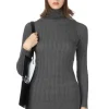 Online NARU Cotton Rib Turtle Neck - Dark Grey