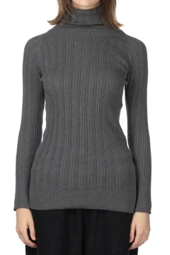 Online NARU Cotton Rib Turtle Neck - Dark Grey