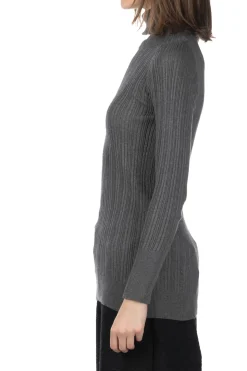 Online NARU Cotton Rib Turtle Neck - Dark Grey