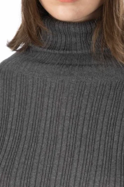 Online NARU Cotton Rib Turtle Neck - Dark Grey