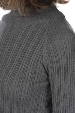 Online NARU Cotton Rib Turtle Neck - Dark Grey