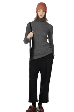 Online NARU Cotton Rib Turtle Neck - Dark Grey