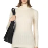 Fashion NARU Cotton Rib Turtle Neck - Ivory