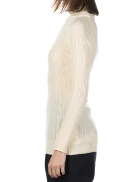 Fashion NARU Cotton Rib Turtle Neck - Ivory