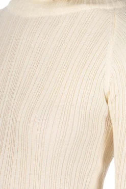 Fashion NARU Cotton Rib Turtle Neck - Ivory
