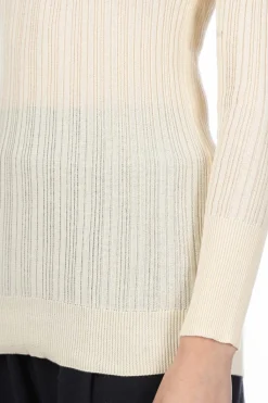 Fashion NARU Cotton Rib Turtle Neck - Ivory