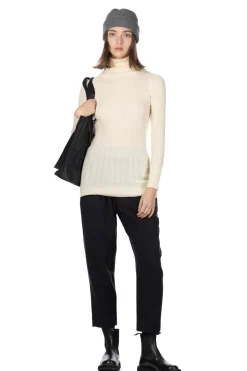 Fashion NARU Cotton Rib Turtle Neck - Ivory