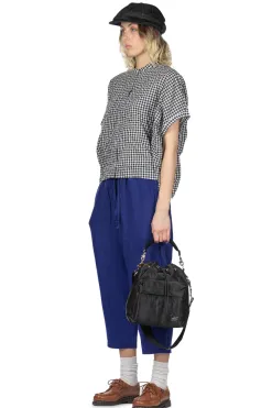 Fashion Nachukara Cotton Shirring Dolman Shirt - Black Check
