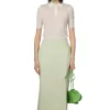 Outlet AURALEE Cotton Slub Rayon Plaiting Skirt - Pistachio