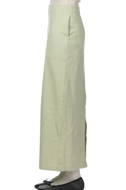 Outlet AURALEE Cotton Slub Rayon Plaiting Skirt - Pistachio
