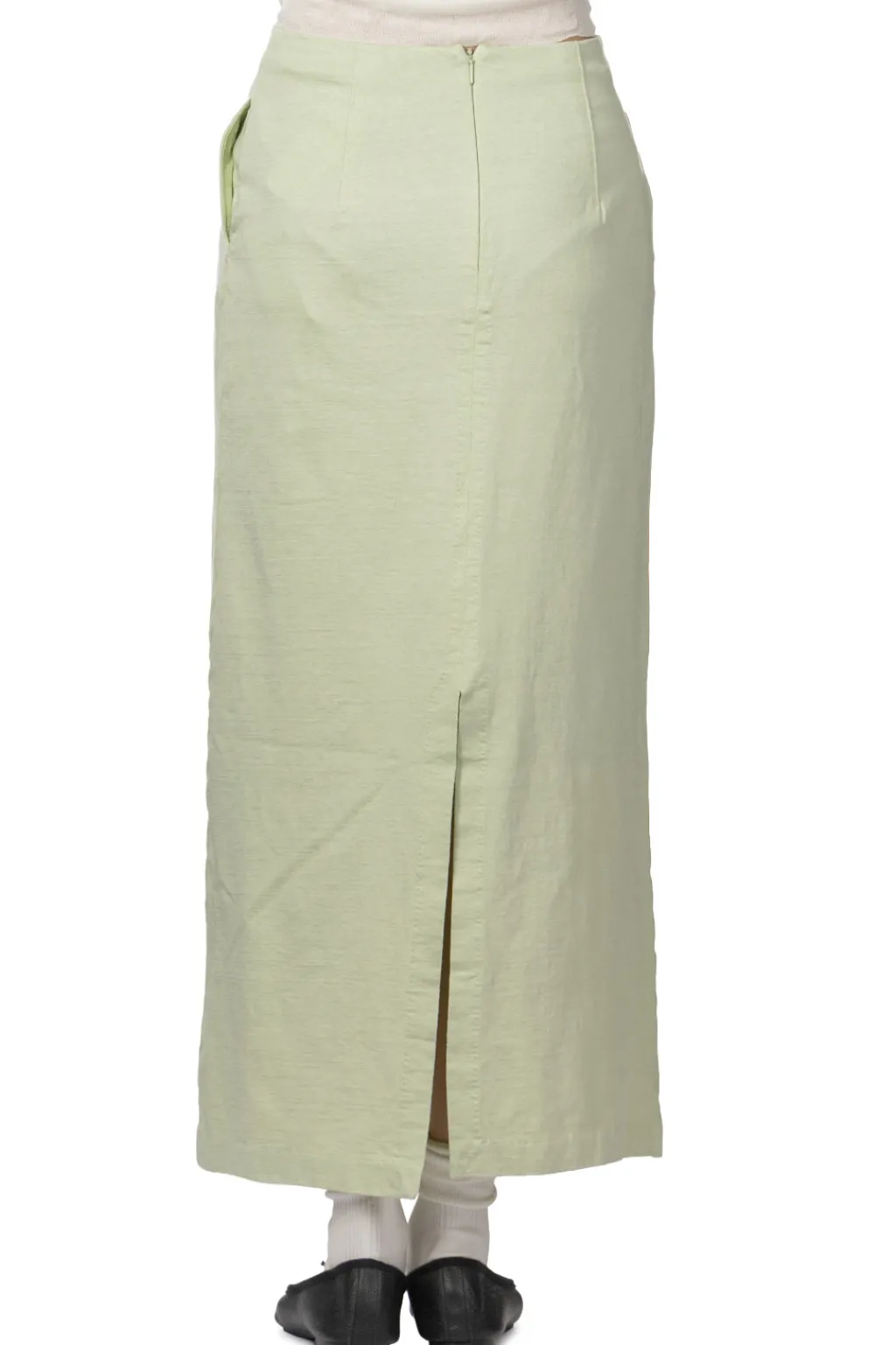 Outlet AURALEE Cotton Slub Rayon Plaiting Skirt - Pistachio
