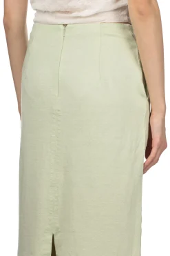 Outlet AURALEE Cotton Slub Rayon Plaiting Skirt - Pistachio