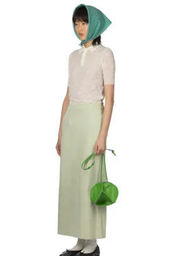 Outlet AURALEE Cotton Slub Rayon Plaiting Skirt - Pistachio