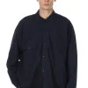 Hot Nanamica Cotton Wool Deck Shirt - Dark Navy