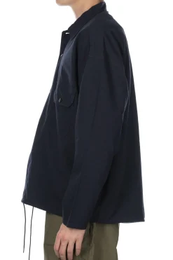 Hot Nanamica Cotton Wool Deck Shirt - Dark Navy