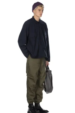 Hot Nanamica Cotton Wool Deck Shirt - Dark Navy