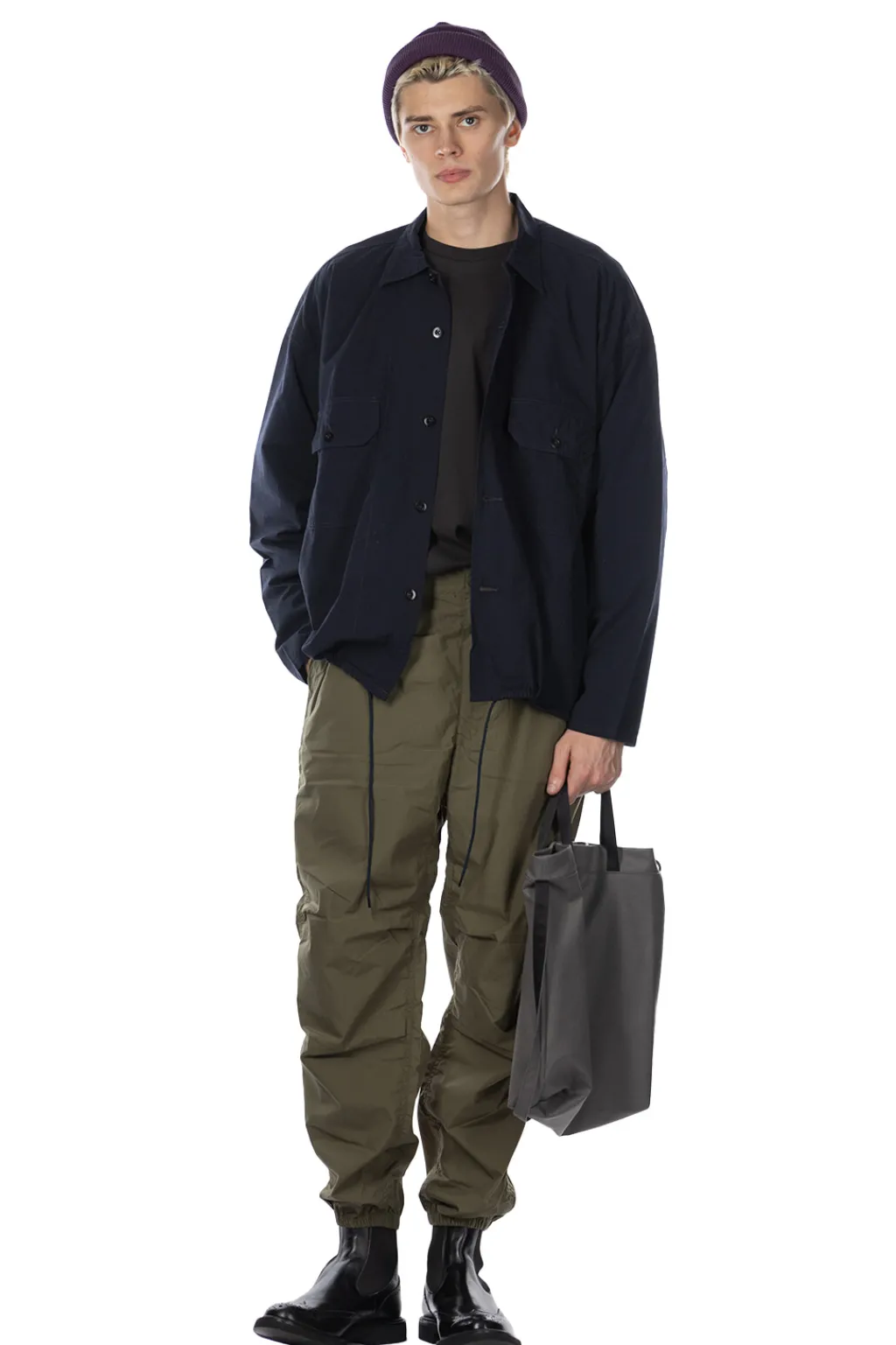 Hot Nanamica Cotton Wool Deck Shirt - Dark Navy