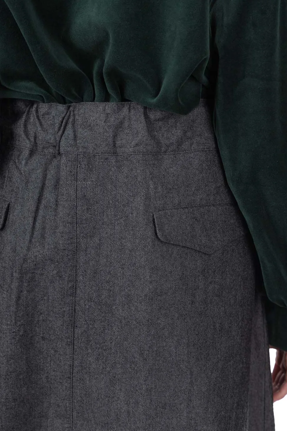 Online Nanamica Cotton Wool Gurkha Skirt - Heather Grey