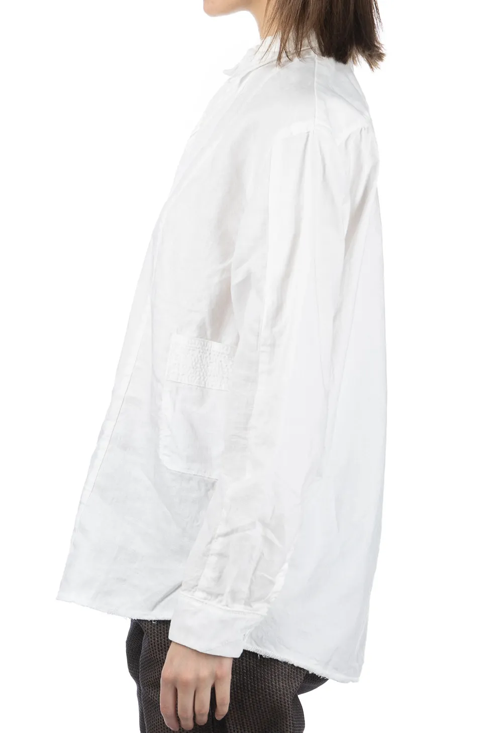 Outlet Kapital Cotton x Linen White Patchwork KATMANDU Shirt - White