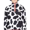 Outlet Kapital COW Fleece Pullover - White