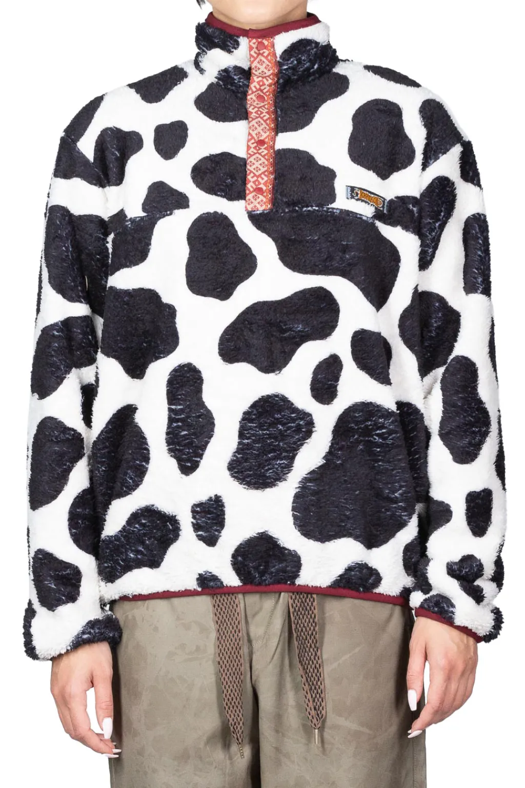 Outlet Kapital COW Fleece Pullover - White