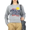 Clearance Kapital Crew Sweat Dinky Type (Night Shift PROFILE RAINBOWY) - Grey