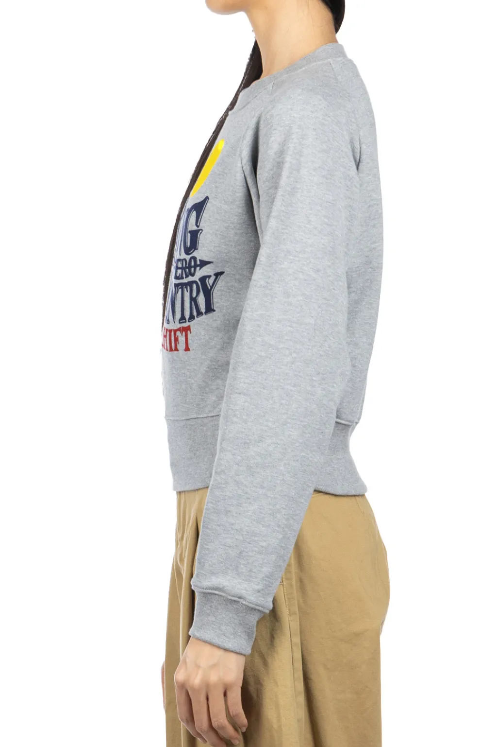Clearance Kapital Crew Sweat Dinky Type (Night Shift PROFILE RAINBOWY) - Grey