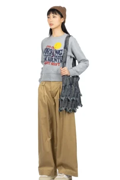 Clearance Kapital Crew Sweat Dinky Type (Night Shift PROFILE RAINBOWY) - Grey