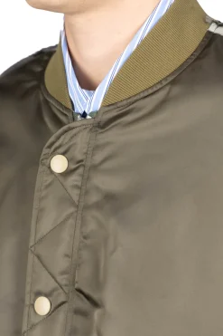 Clearance DISCOVERED Crochet Sleeve MA-1 Jacket - Khaki