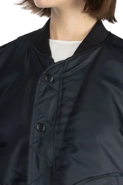Hot DISCOVERED Crochet Sleeve MA-1 Jacket - Black x Black