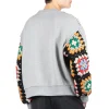 Hot DISCOVERED Crochet Sleeve Sweatshirt - Grey