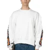 Discount DISCOVERED Crochet Sleeve Sweatshirt - White