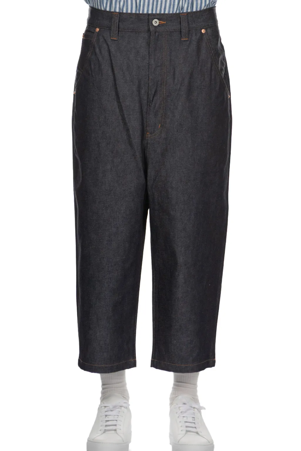 Sale Junya Watanabe MAN Cropped Denim Jeans - Indigo