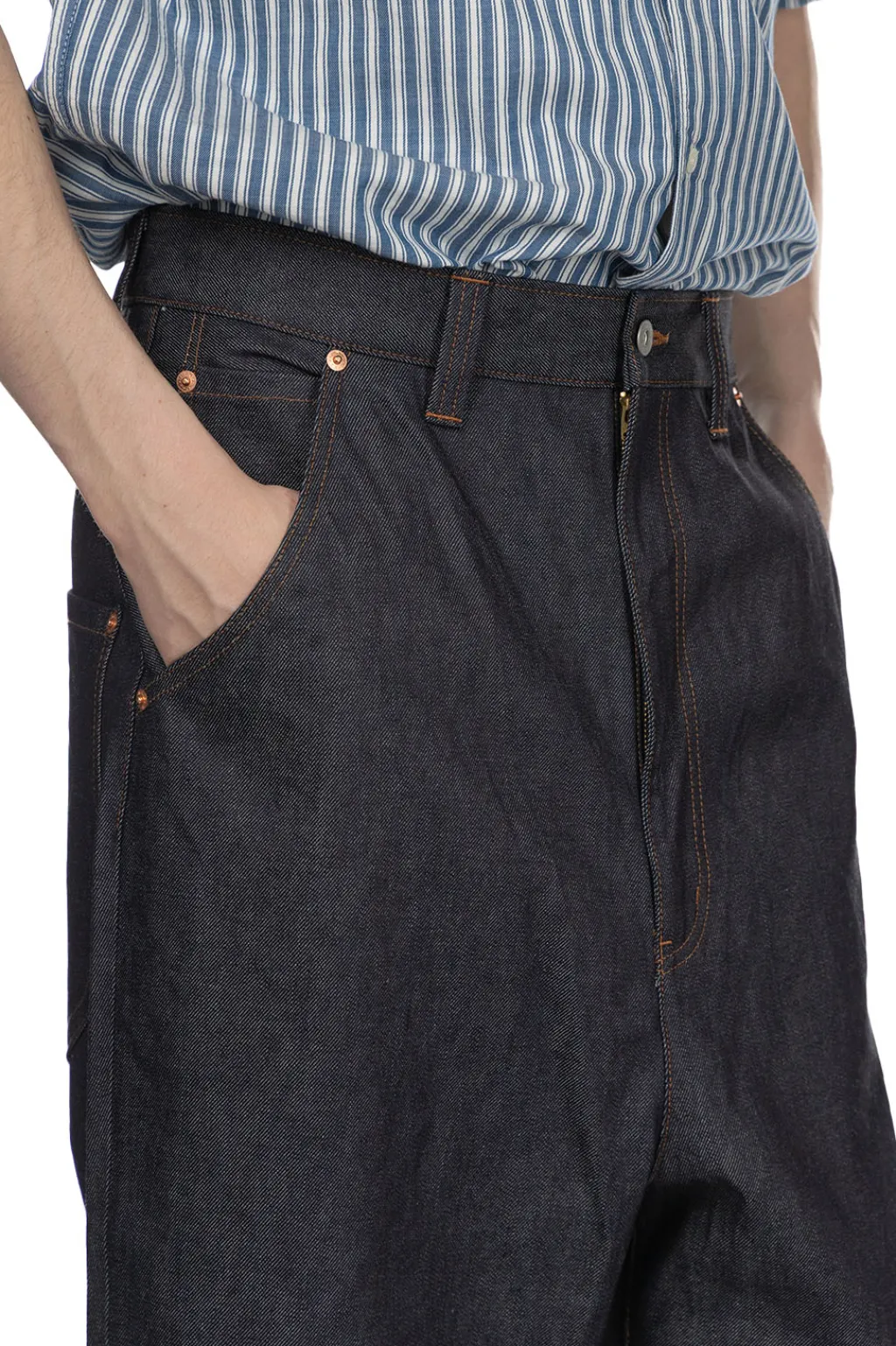 Sale Junya Watanabe MAN Cropped Denim Jeans - Indigo