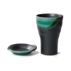 Sale Mino Pottery CUP AND PLATE SET IN WOODEN BOX