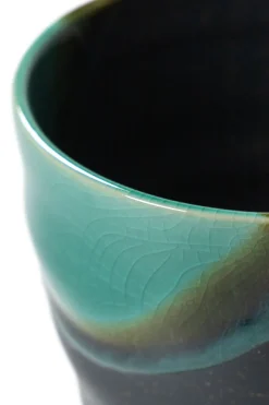 Sale Mino Pottery CUP AND PLATE SET IN WOODEN BOX