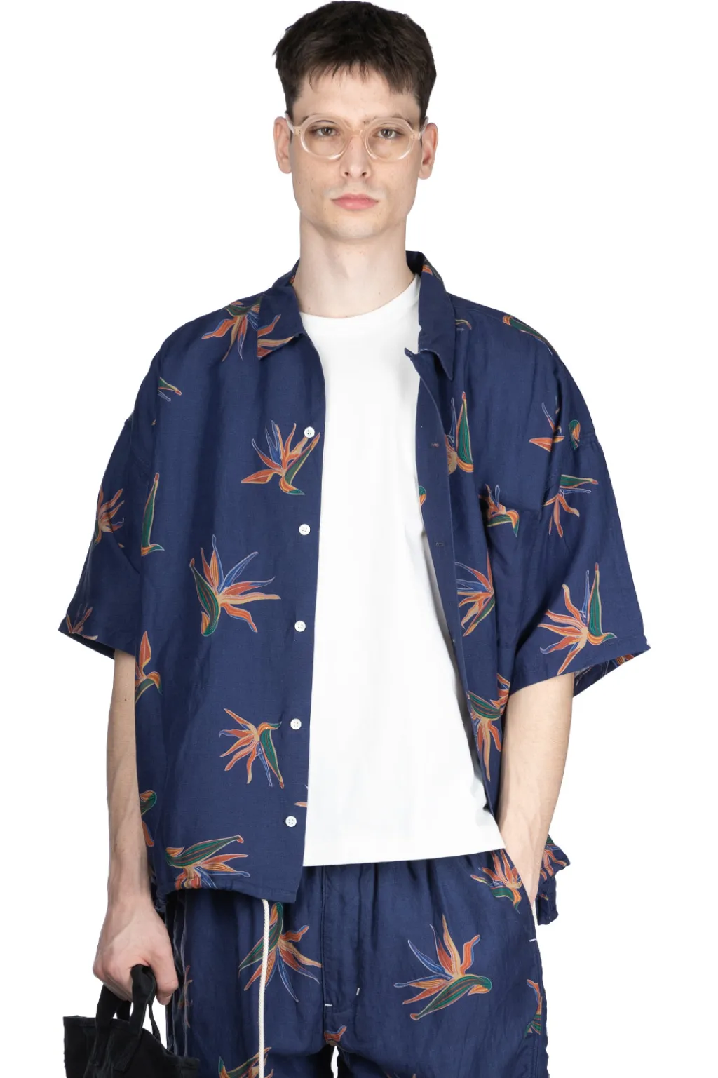 Fashion Nanamica Cupra Hemp Aloha Shirt - Navy