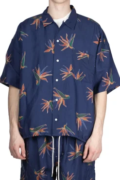 Fashion Nanamica Cupra Hemp Aloha Shirt - Navy