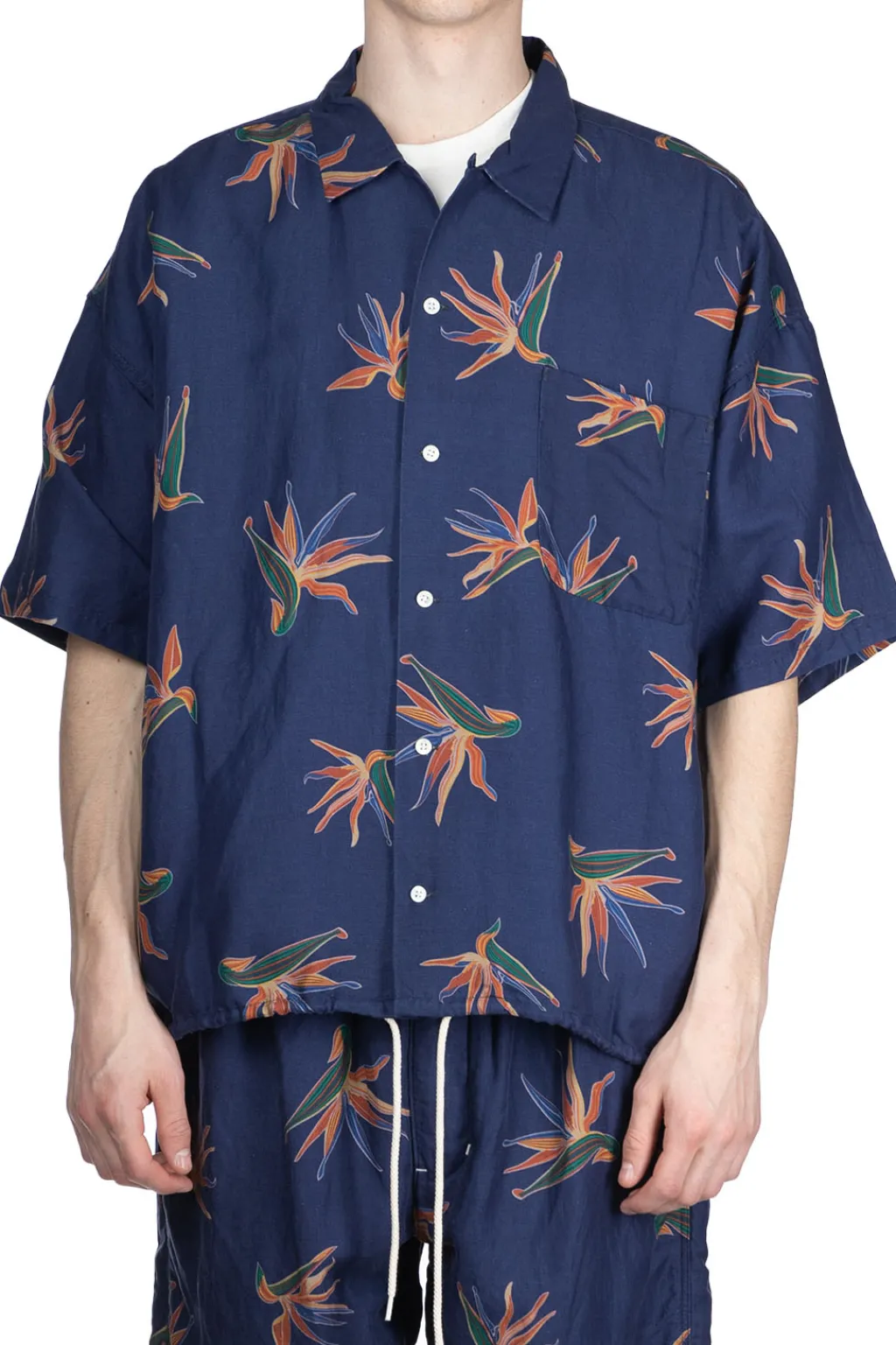 Fashion Nanamica Cupra Hemp Aloha Shirt - Navy