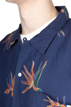 Fashion Nanamica Cupra Hemp Aloha Shirt - Navy