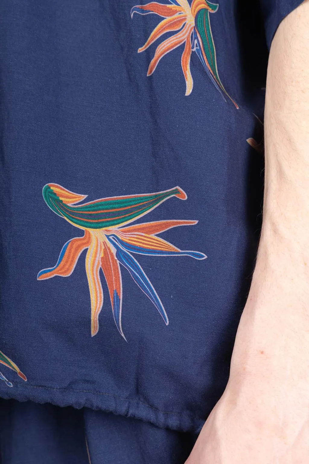Fashion Nanamica Cupra Hemp Aloha Shirt - Navy