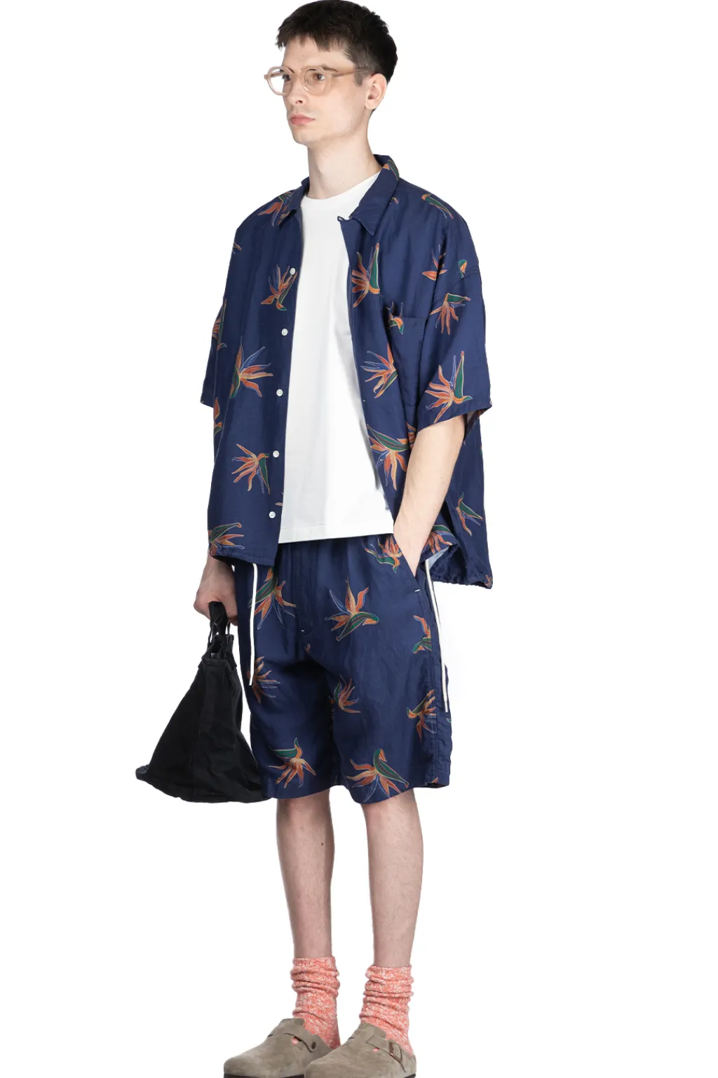 Fashion Nanamica Cupra Hemp Aloha Shirt - Navy