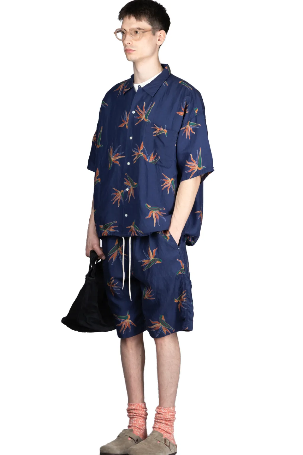 Fashion Nanamica Cupra Hemp Aloha Shirt - Navy