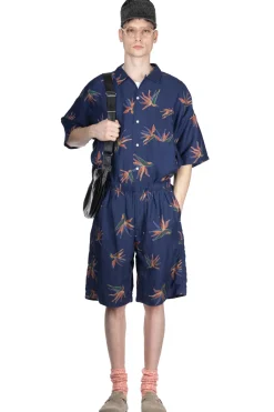 Clearance Nanamica Cupra Hemp Aloha Shorts - Navy