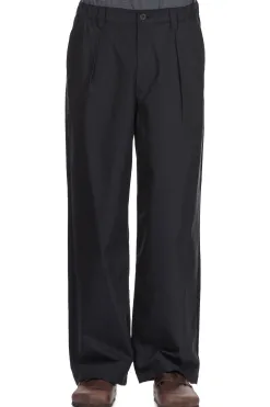 Online Still by Hand Cupro Mixed Straight Pants - Navy